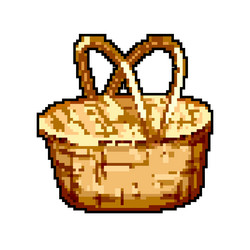 bread picnic basket game pixel art vector