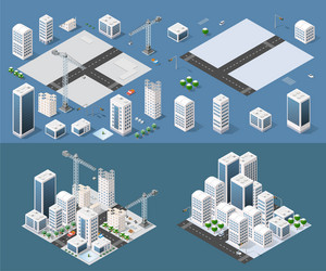 Isometric module is area landscape vector