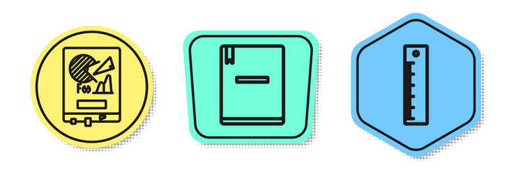 set line board with graph chart notebook vector image