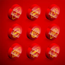 set line piece of puzzle browser faq time vector image