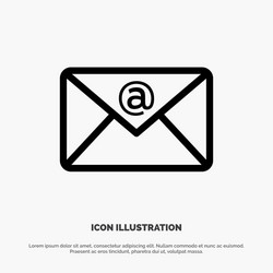email inbox mail line icon vector image