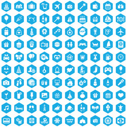 Holiday 100 icons universal set for web and ui vector