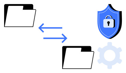 secure file transfer between folders vector image