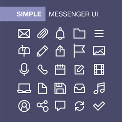 set messenger icons for simple flat style ui vector image