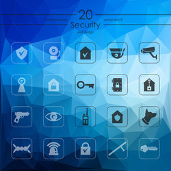set of security icons vector image