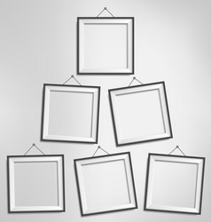 six black modern blank frames isolated vector