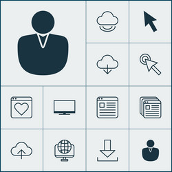 web icons set collection of cursor mouse vector image