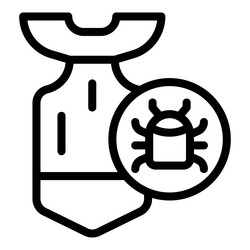 bug hacker attack icon outline virus data vector image