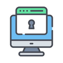 computer web with lock security concept vector image