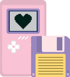 retro floppy disk with handle video game vector image