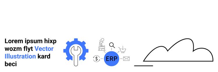 tools and erp integration with cloud for modern vector image