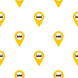 yellow map pointer with symbol hotel pattern flat vector image