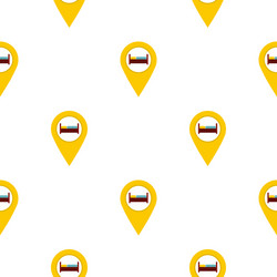 Yellow map pointer with symbol hotel pattern flat vector