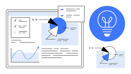 data analytics dashboard with pie charts graphs vector image