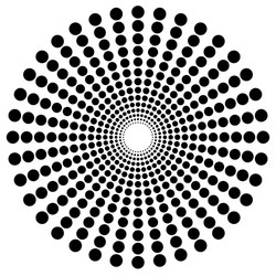 dotted radial motif shape abstract design element vector image