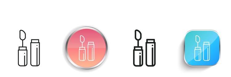 gloss icon thin linear regular and button style vector image