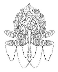 Intricate Dragonfly Motif Vector Image