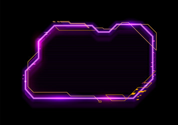 neon game frame asset and hud interface overlay vector image