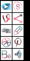 set of social networking icons web design flat vector image