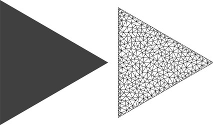 2d mesh play function and flat icon vector image