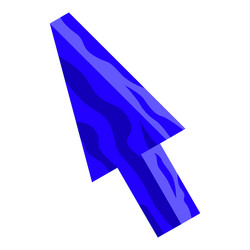 blue cursor pointing with wavy lines design vector image