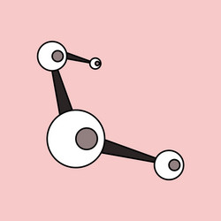 Flat icon design collection molecules scheme vector