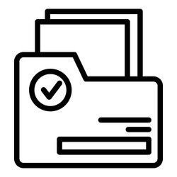 folder code icon outline verification vector image