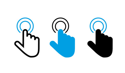 hand click icon clicking pointer vector image