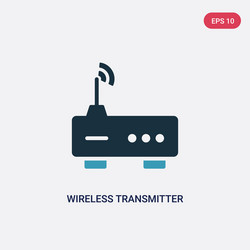 Two color wireless transmitter icon from vector