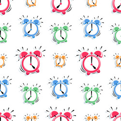 alarm clock icon background pattern vector image