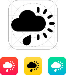 Cloudy with rain weather icon vector