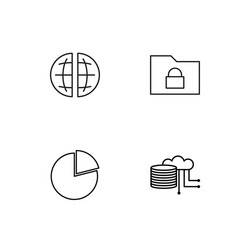 data analytics linear icons set simple outline vector image