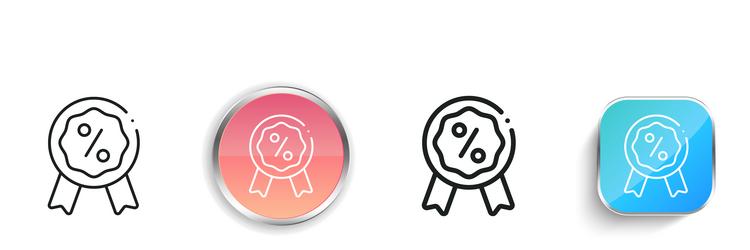 discount icon thin linear regular and button vector image