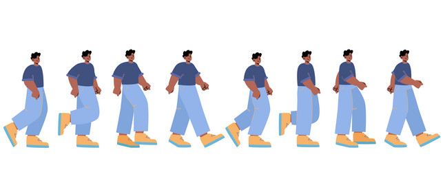 man walk animation sequence frame for game sheet vector