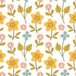 spring flower pattern on white background vector image