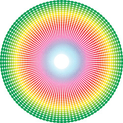 abstract spectrum colored radial dotted element vector image
