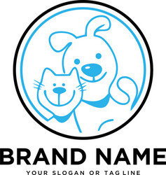 Creative logo design dog and cat template vector