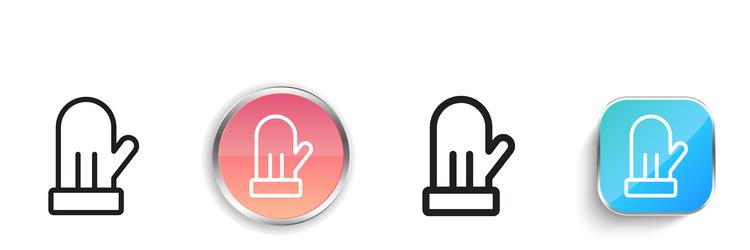 glove icon thin linear regular and button style vector image