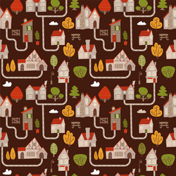 Landscape seamless pattern for countryside vector