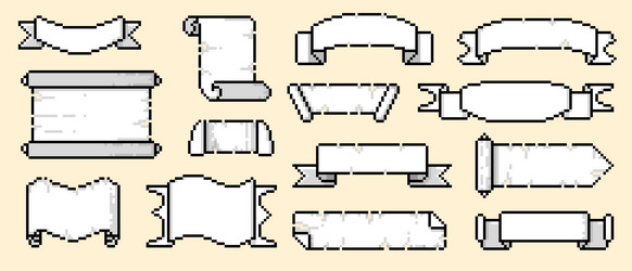 pixel scroll frame retro video game asset vector image