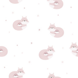 Cute cartoon lovely red fox with pink large heart Vector Image