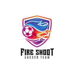 Soccer club emblem combined with fire ball style vector