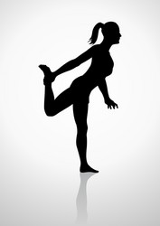 woman stretching her leg Vector Image