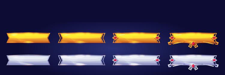 buttons with fantasy frame for game ui design vector image