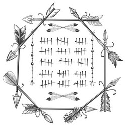 couting tally numbers in arrows frame vector image