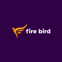 Fire bird logo template vector