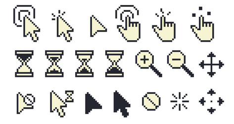 Pixel Cursor Set - Retro 8-Bit vector image