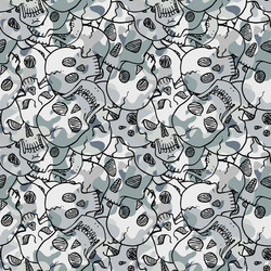 Seamless pattern with random skulls vector