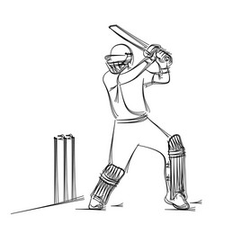 abstract colorful pattern with batsman and bowler vector image