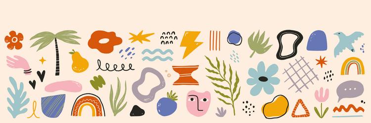 Abstract Shape Doodle Collection Vector Image